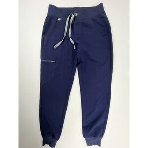 FIGS Zamora Jogger Scrub Pants Women's XS Petite Navy Blue Drawstring